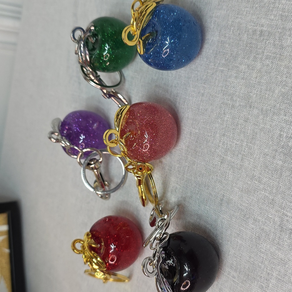 Glitter Apple Key chain Bag Charm - Pick ONE
